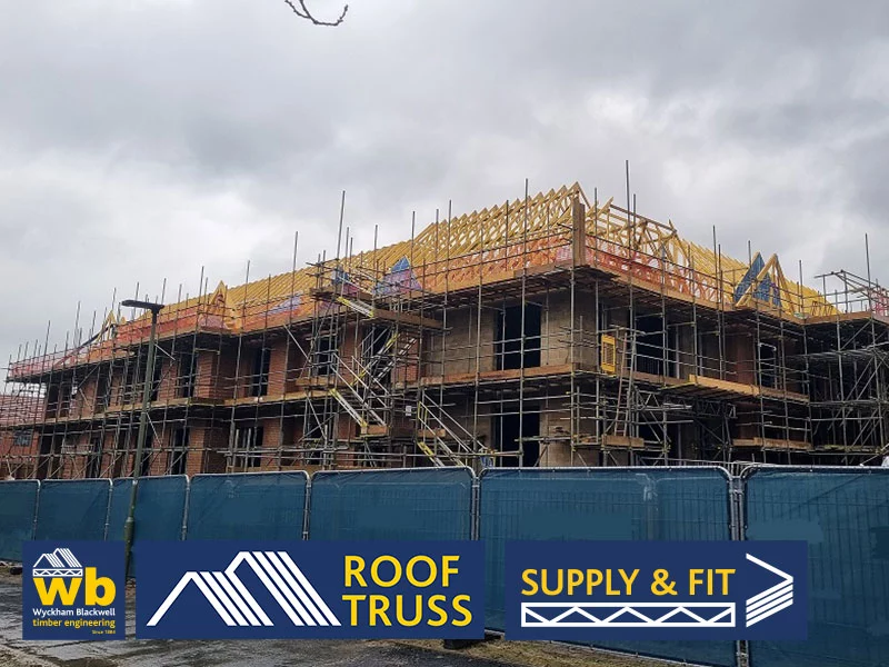 Building in progress with scaffolding around it