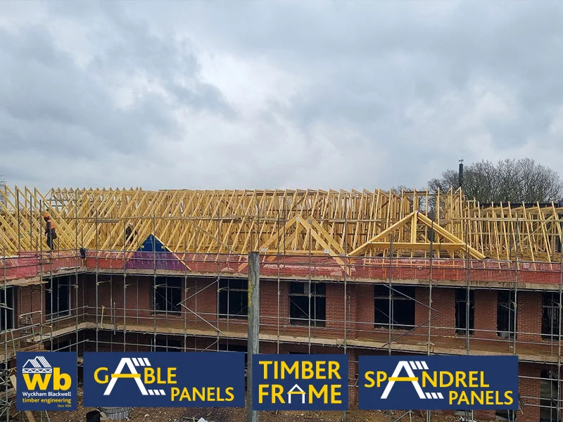 Roof structure on building site