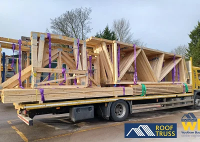 A full WB lorry load with Mansard Roof Trusses