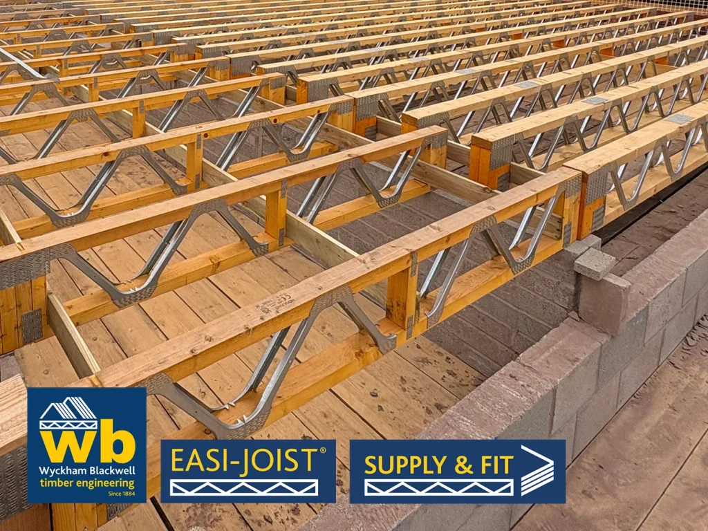 Rows of Easi-Joist Metal Web Joists.