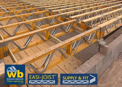 Rows of Easi-Joist Metal Web Joists.