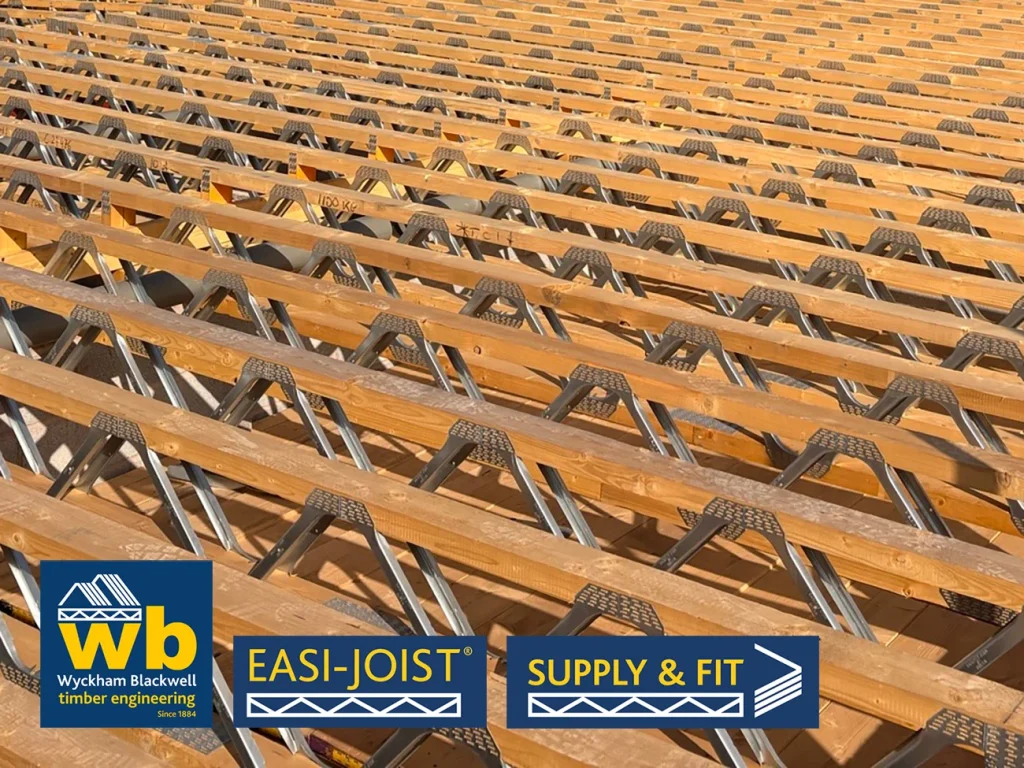 Rows of Easi-Joist Metal Web Joists.