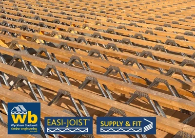 Rows of Easi-Joist Metal Web Joists.