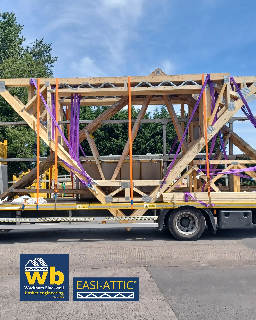 Easi-Attic Tall Trusses Loaded Inverted ready for delivery