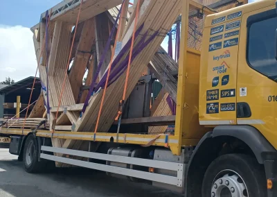 Easi-Attic Tall Trusses Loaded Inverted ready for delivery