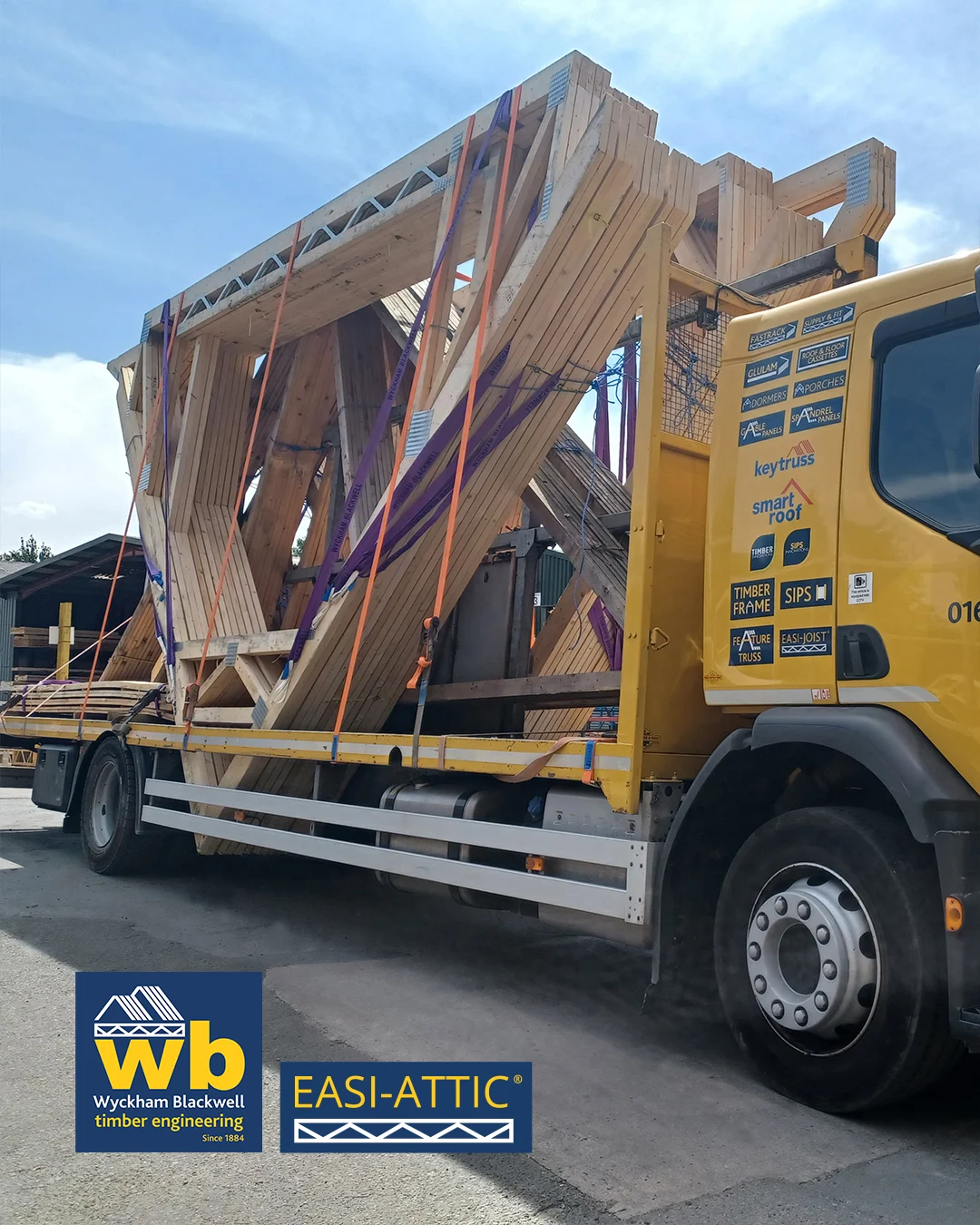 Easi-Attic Tall Trusses Loaded Inverted ready for delivery