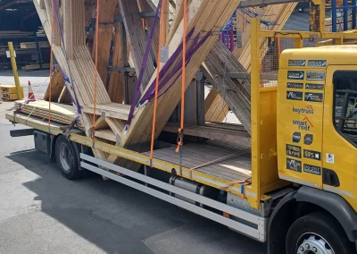 Easi-Attic Tall Trusses Loaded Inverted ready for delivery